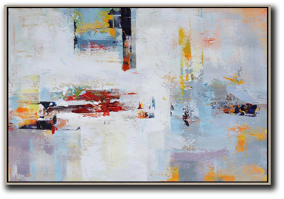 Horizontal Palette Knife Contemporary Art #L5C - Click Image to Close